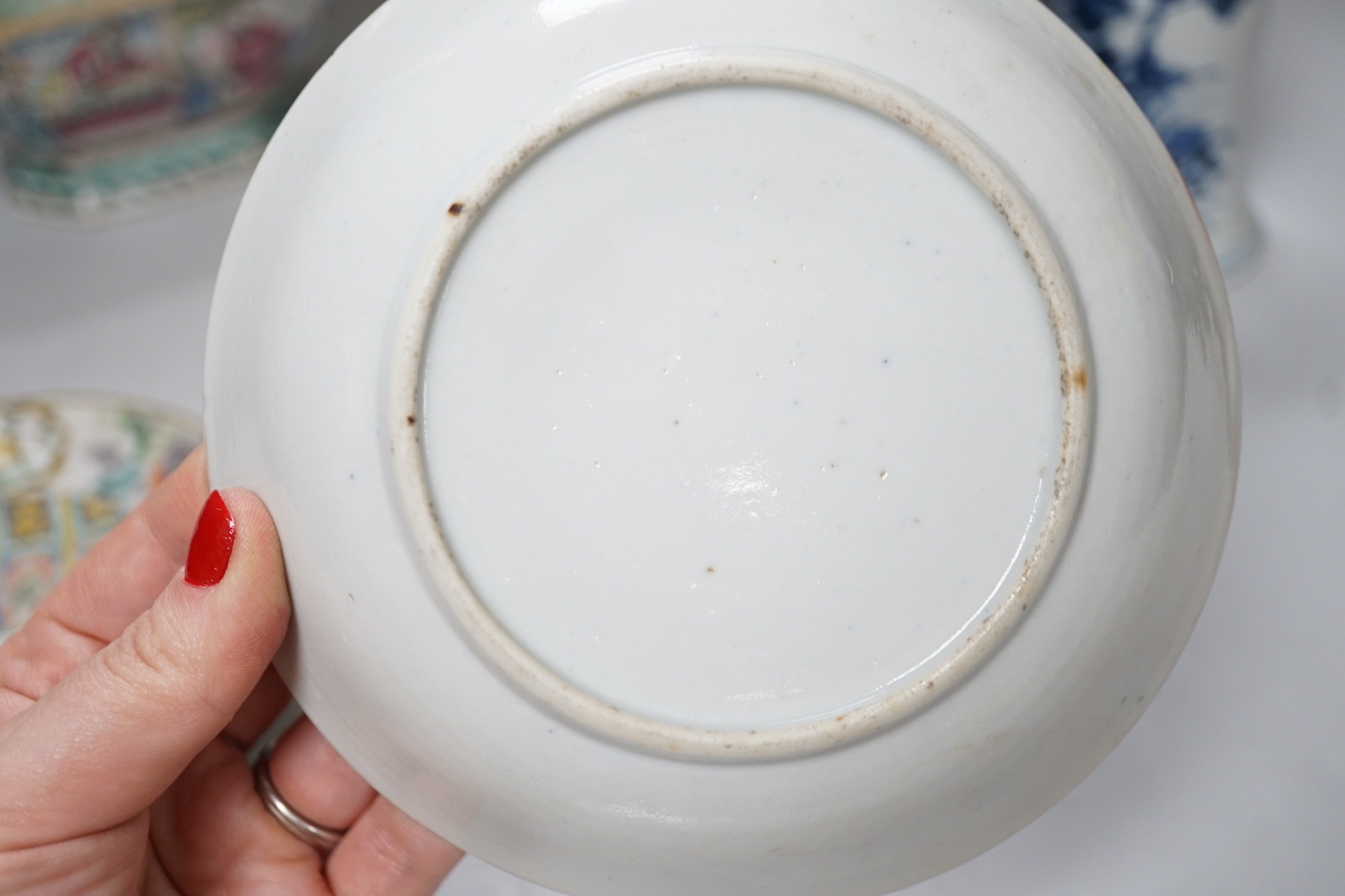 A group of eight items of Chinese ceramics, some damage